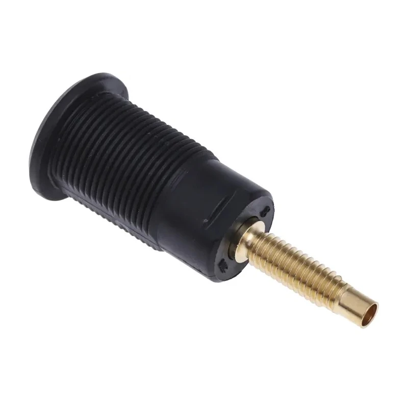 Staubli Black Female Banana Socket, 4 mm Connector, Solder Termination, 1kV, 32A, Gold Plating 23.3020-21