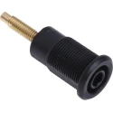 Staubli Black Female Banana Socket, 4 mm Connector, Solder Termination, 1kV, 32A, Gold Plating 23.3020-21