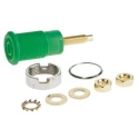Staubli Green Female Banana Socket 4 mm Connector 1 kV 32 A Gold Plating 23.3020-25