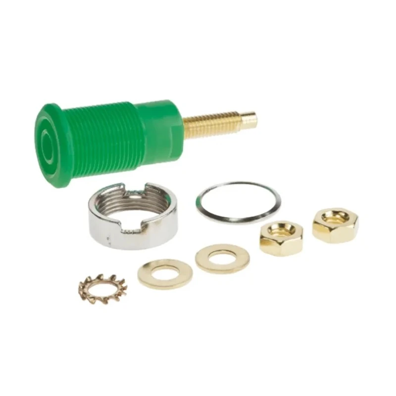 Staubli Green Female Banana Socket 4 mm Connector 1 kV 32 A Gold Plating 23.3020-25