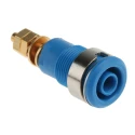 Staubli Blue Female Banana Socket 4 mm Connector Solder Termination 1kV 32A Gold Plating 23.3020-23