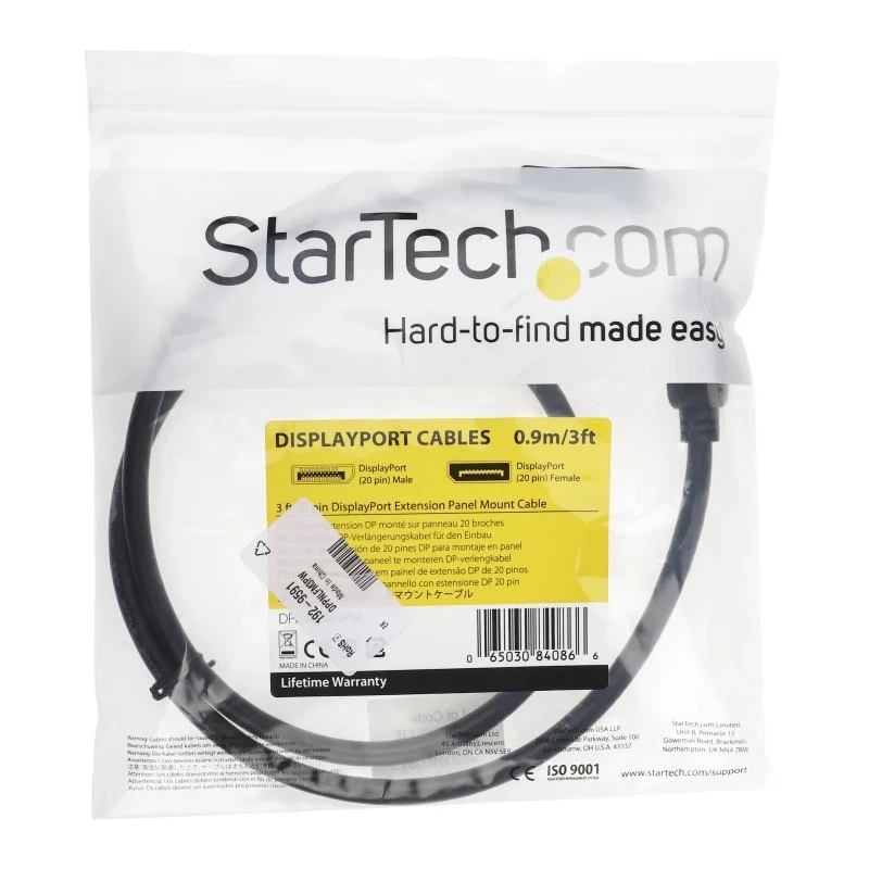 StarTech.com DisplayPort Cable Male to Female, Polyvinyl Chloride Jacket, 1 m DPPNLFM3PW