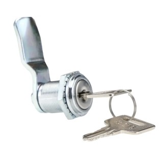 RS PRO Chrome Die Cast Zinc Cabinet Lock, Key Unlock, 20 mm Panel-to-Tongue Depth, IP54 Rated 192-9655