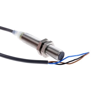 Omron Threaded Barrel Inductive Proximity Sensor M12 NPN 24V dc 4mm Detection Stainless Steel Housing E2A-S12LS04-WP-C1 2M