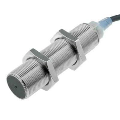 Omron Threaded Barrel Inductive Proximity Sensor M18 NPN 24V DC 8 mm Detection Range E2AS18LS08WPC12M