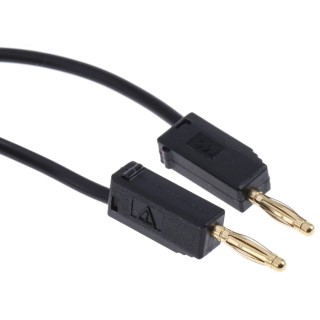 Staubli Connector Test Lead 10A, 30 V AC, 60 V DC, Black, 300 mm Lead Length 28.0039-030-21
