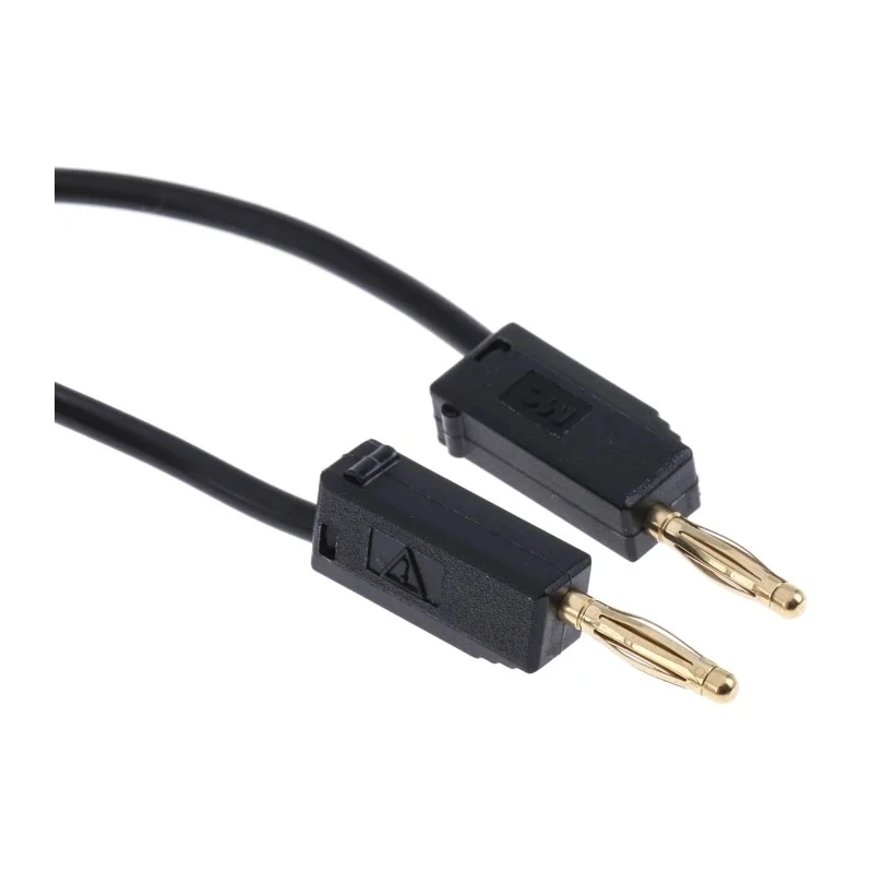 Staubli Connector Test Lead 10A, 30 V AC, 60 V DC, Black, 300 mm Lead Length 28.0039-030-21