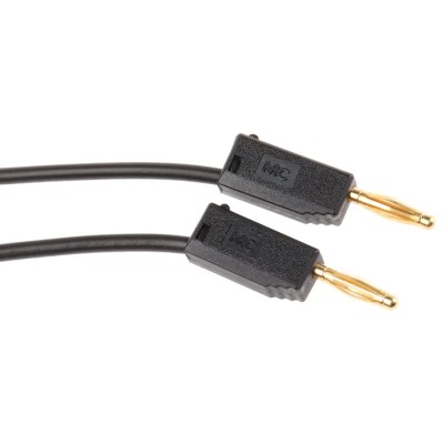 Staubli Connector Test Lead 10A, 30 V AC, 60 V DC, Black, 500 mm Lead Length 28.0039-050-21