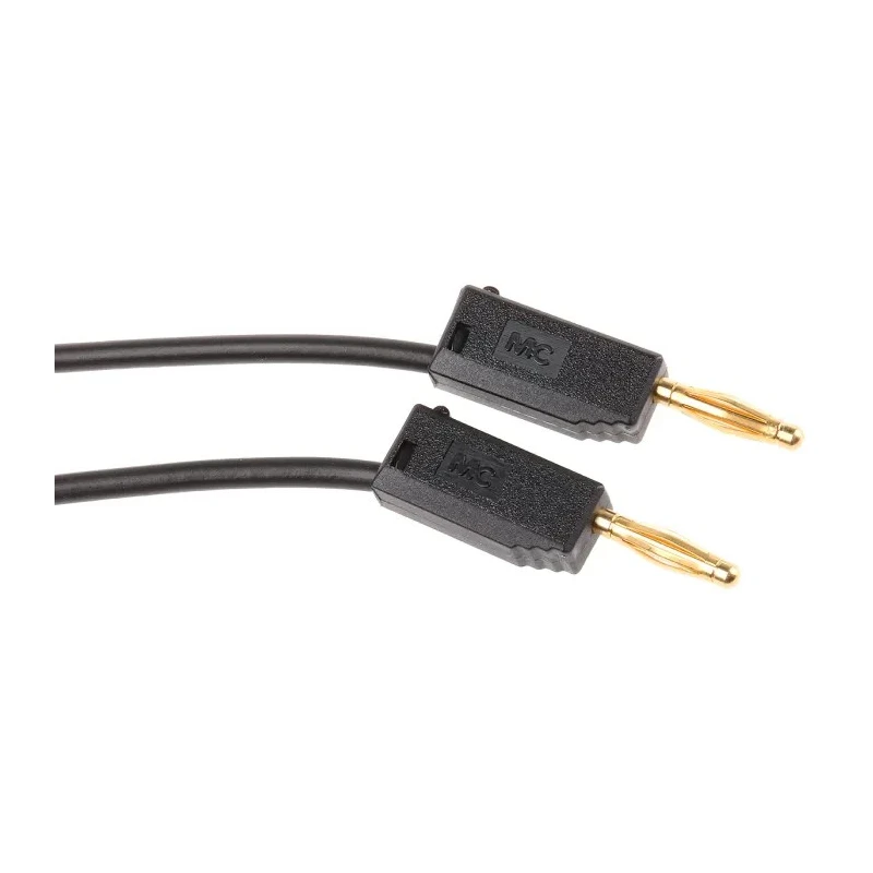 Staubli Connector Test Lead 10A, 30 V AC, 60 V DC, Black, 500 mm Lead Length 28.0039-050-21