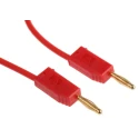 Staubli Connector Test Lead 10A, 30 V AC, 60 V DC, Red, 500 mm Lead Length 28.0039-050-22