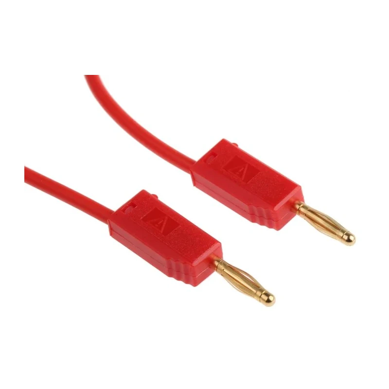 Staubli Connector Test Lead 10A, 30 V AC, 60 V DC, Red, 500 mm Lead Length 28.0039-050-22