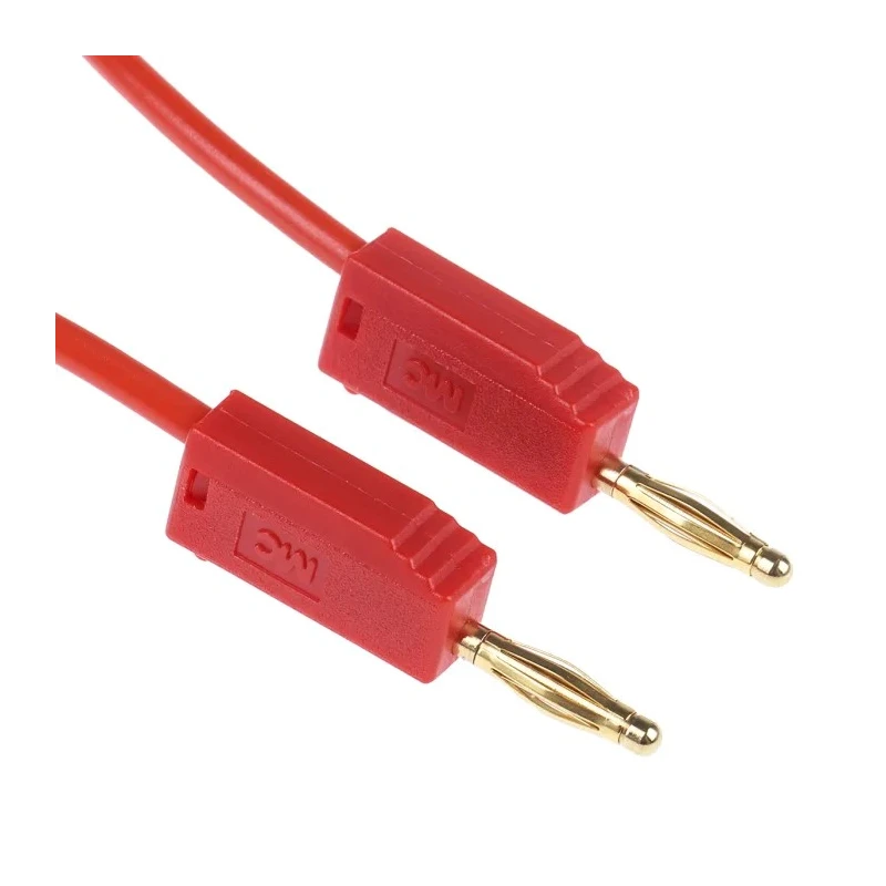 Staubli Connector Test Lead 10A, 30 V AC, 60V DC, Red, 300mm Lead Length 28.0039-030-22