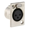 RS PRO Panel XLR Connector, Straight, 50V, Female, 3 Way, Silver over Nickel Plating NC3FP-1
