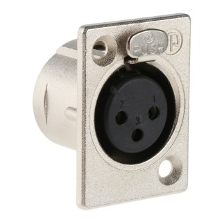 RS PRO Panel XLR Connector, Straight, 50V, Female, 3 Way, Silver over Nickel Plating NC3FP-1