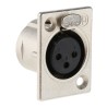 RS PRO Panel XLR Connector, Straight, 50V, Female, 3 Way, Silver over Nickel Plating NC3FP-1