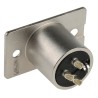 RS PRO Panel XLR Connector, Straight, 50V, Male, 3 Contacts, Silver over Nickel Plating NC3MP