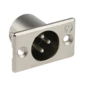 RS PRO Panel XLR Connector, Straight, 50V, Male, 3 Contacts, Silver over Nickel Plating NC3MP