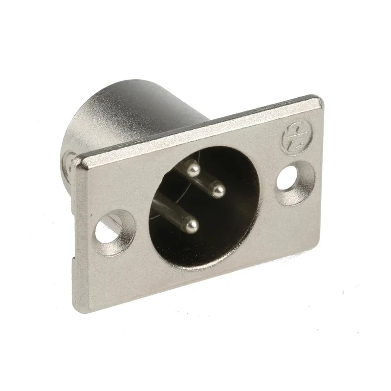 RS PRO Panel XLR Connector, Straight, 50V, Male, 3 Contacts, Silver over Nickel Plating NC3MP