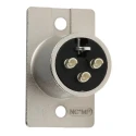 RS PRO Panel XLR Connector, Straight, 50V, Male, 3 Contacts, Silver over Nickel Plating NC3MP