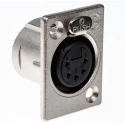 RS PRO Panel XLR Connector, Straight, 50V 7.5A Female, 5 Contacts, Silver over Nickel Plating NC5FP-1
