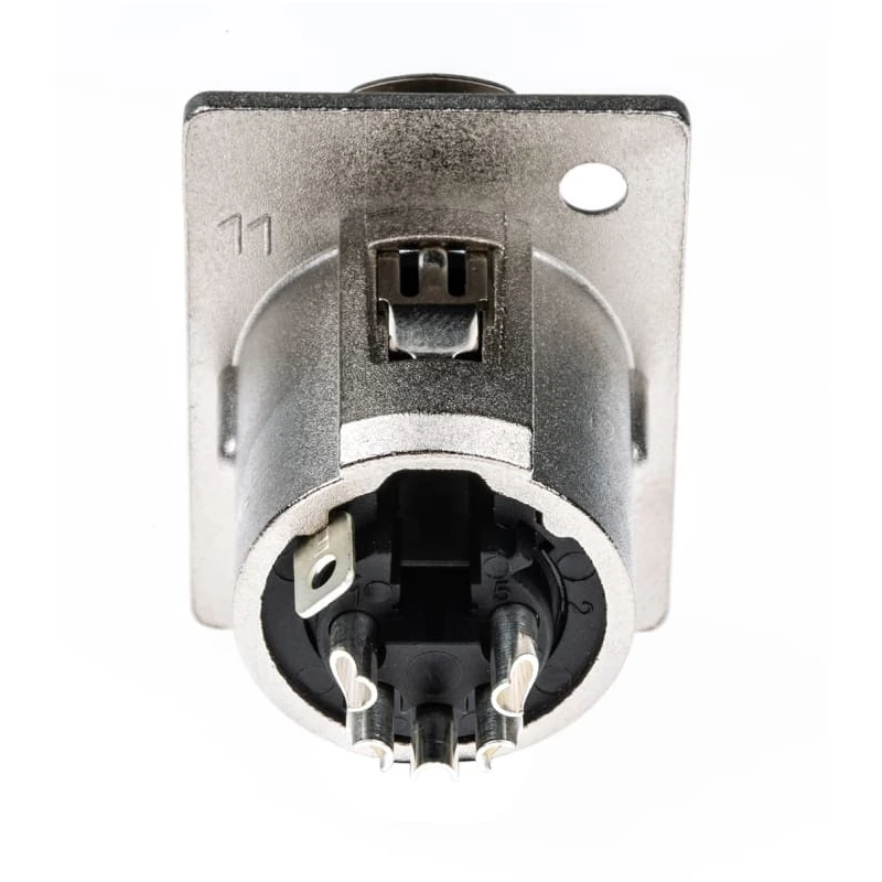 RS PRO Panel XLR Connector, Straight, 50V 7.5A Female, 5 Contacts, Silver over Nickel Plating NC5FP-1