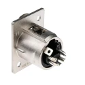 RS PRO Panel XLR Connector, Straight, 50V 7.5A Female, 5 Contacts, Silver over Nickel Plating NC5FP-1