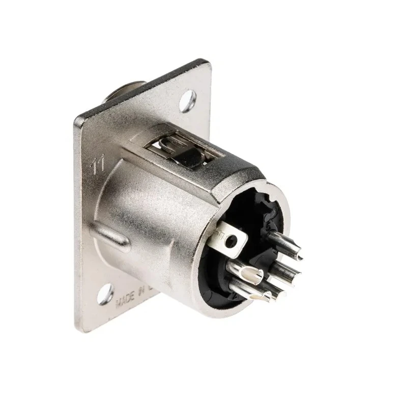 RS PRO Panel XLR Connector, Straight, 50V 7.5A Female, 5 Contacts, Silver over Nickel Plating NC5FP-1