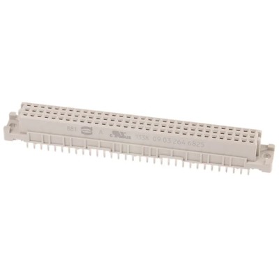 HARTING DIN 41612 64 Way 2.54 mm Pitch, Type Through Hole, Solder Termination, Class C2, 2 Row Female Straight 09032646825