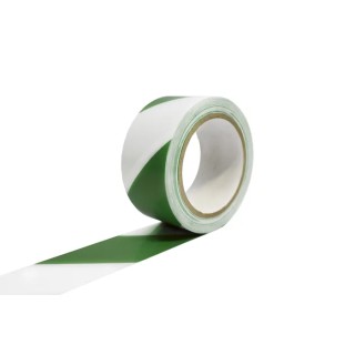 Coba Europe White Green Polyvinyl Chloride Hazard Tape 50mm x 33m 15μm Thickness TP130402