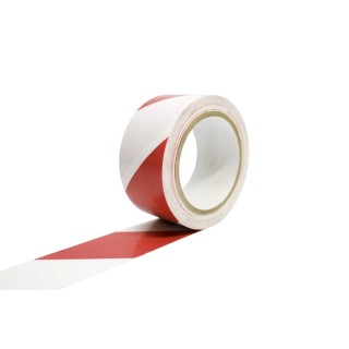 Coba Europe White, Red Polyvinyl Chloride 33 m Hazard Tape 15 μm Thickness TP130302