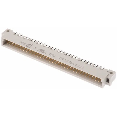 HARTING DIN 41612 DIN 41612 Connector 64 Way 2.54 mm Pitch Through Hole, Type C/2, Solder Termination, Class C2 09021646921
