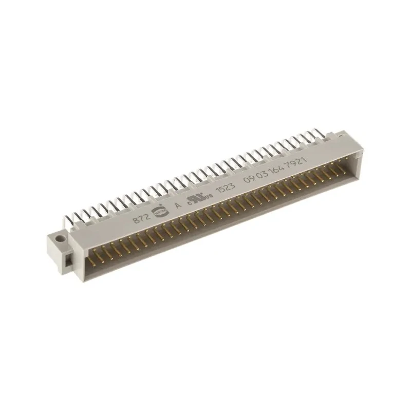 HARTING DIN 41612 64 Way 2.54 mm Pitch Type Through Hole, Type C/3 Solder Class C3 2 Row Male Right Angle 09031647921