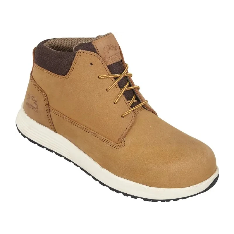 Himalayan Tan Nubuck Non-Metallic Toe Capped Unisex Safety Boots Size UK 12 EU 47 Composite Midsole SRC Slip 4412TN120