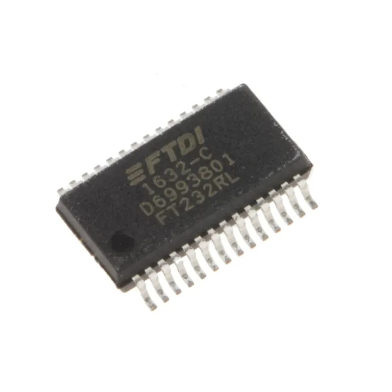 FTDI Chip Multiprotocol Transceiver 28-Pin SSOP, USB to Serial UART Interface, 1 Transmitter, 1 Receiver, 3MBd FT232RL-REEL