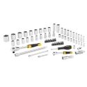 Stanley 72-Piece 1/2 in, 1/4 in 6 Point Hexagon Socket Phillips Pozidriv Slotted Torx Socket Set STMT82831-1