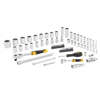 Stanley 72-Piece 1/2 in, 1/4 in 6 Point Hexagon Socket Phillips Pozidriv Slotted Torx Socket Set STMT82831-1
