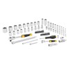 Stanley 72-Piece 1/2 in, 1/4 in 6 Point Hexagon Socket Phillips Pozidriv Slotted Torx Socket Set STMT82831-1