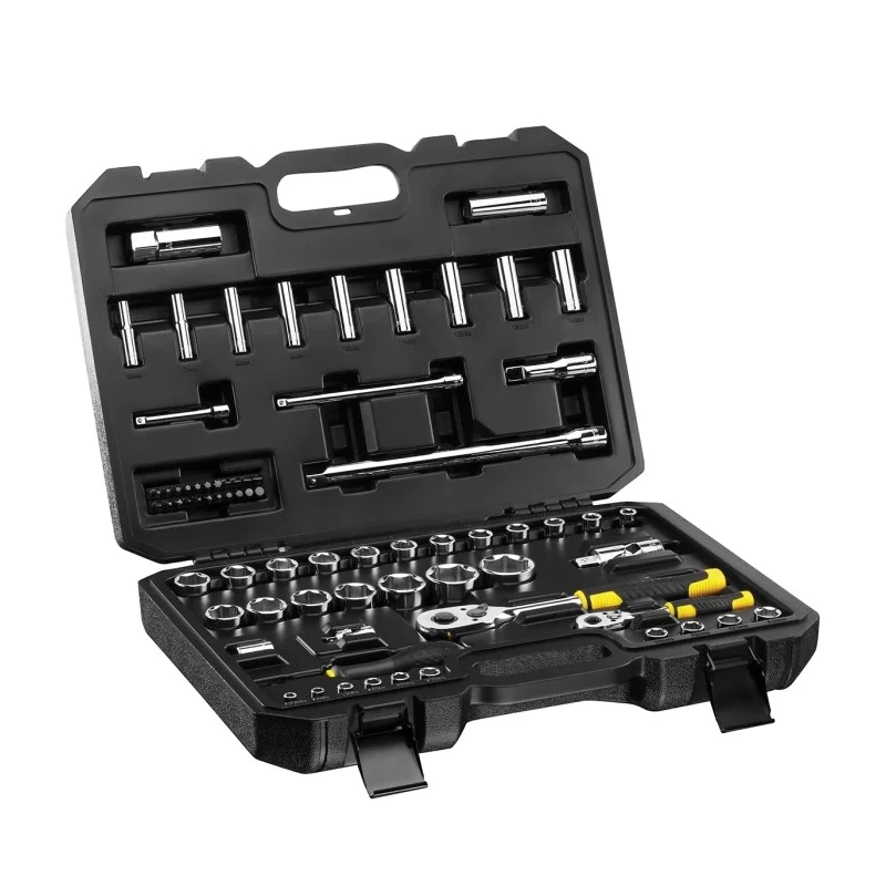 Stanley 72-Piece 1/2 in, 1/4 in 6 Point Hexagon Socket Phillips Pozidriv Slotted Torx Socket Set STMT82831-1