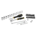 Stanley 42-Piece 1/4 in 6 Point Socket Set with Satin Chrome Finish FMMT82683-1