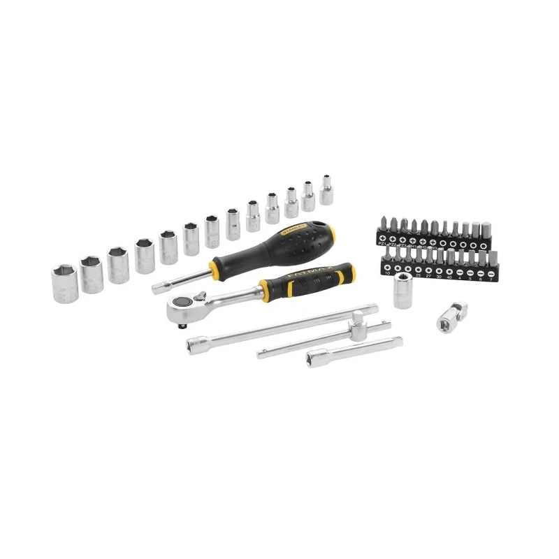 Stanley 42-Piece 1/4 in 6 Point Socket Set with Satin Chrome Finish FMMT82683-1