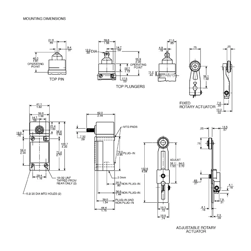 Honeywell Technologies HDLS Series Adjustable Roller Lever Limit Switch SPDT IP67 Die Cast Zinc Epoxy Coated LS4A3K-2B