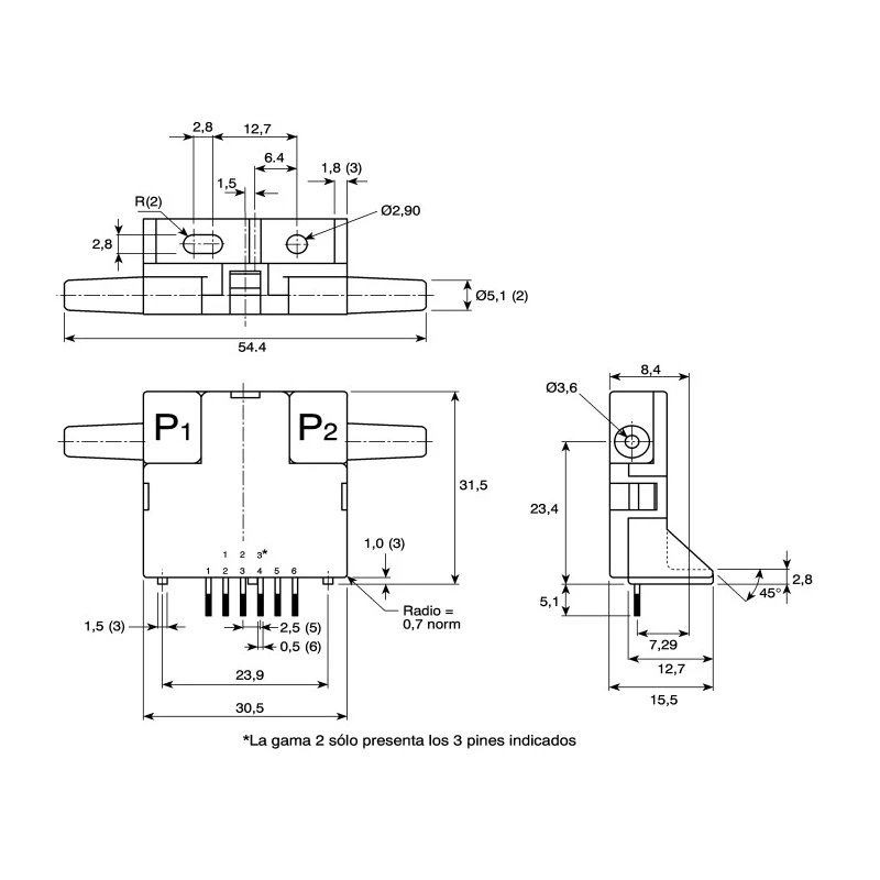 Honeywell Technologies Amplified Airflow Sensor for Dry Gas, 1L/min Min, 200cm³/min Max, Plastic Housing, 10V dc AWM3000