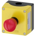 Siemens SIRIUS ACT 3SU18 Series Twist Release Emergency Stop Push Button Surface Mount 22mm Cutout 1 NO/1 NC IP66 