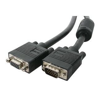 RS PRO Male VGA to Female VGA Cable 15 m, Polyvinyl Chloride Jacket, Black MXTHQ15M