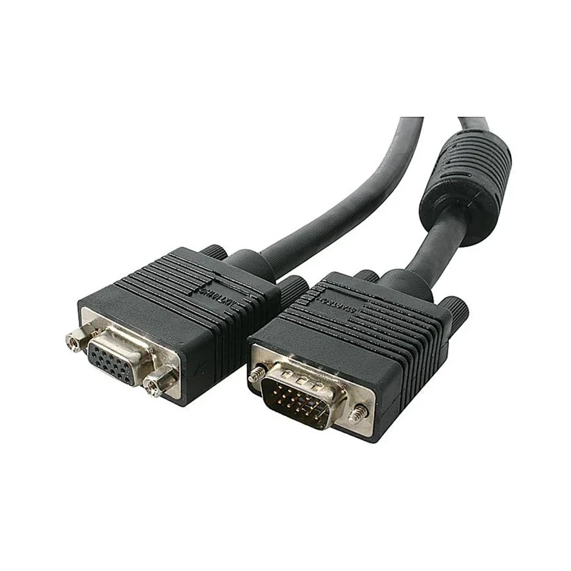 RS PRO Male VGA to Female VGA Cable 15 m, Polyvinyl Chloride Jacket, Black MXTHQ15M