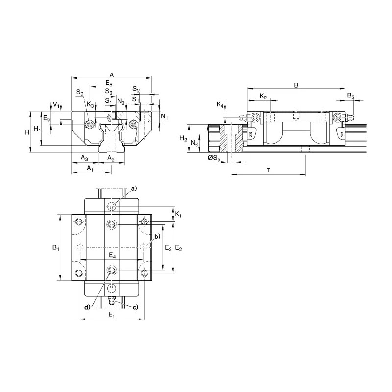 Bosch Rexroth Guide Block 9860 N Dynamic Load BSHP Series R165111420