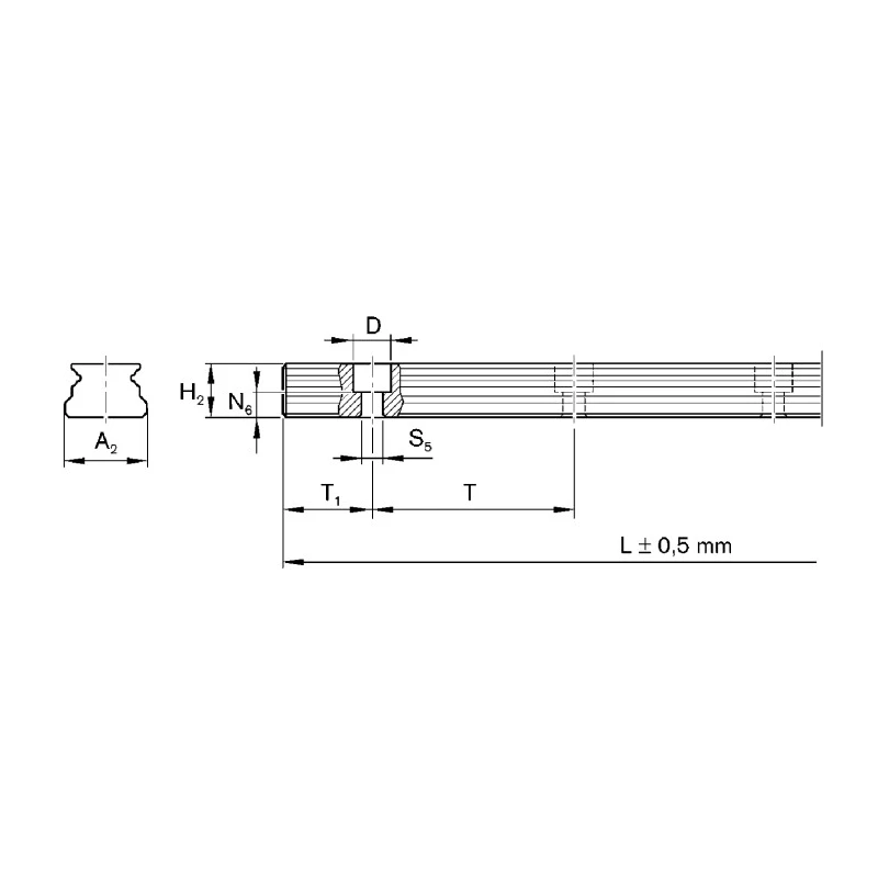 Bosch Rexroth Linear Guide Rail 12 mm Width 200 mm Length R987261828