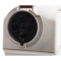 Scame Socket Switchable IP67 3+E, Earthing Position 6h Straight Industrial Interlock 63A 415V IP67 Polymer 