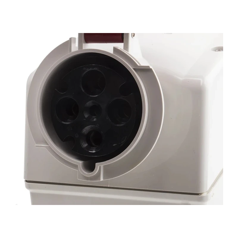 Scame Socket Switchable IP67 3+E, Earthing Position 6h Straight Industrial Interlock 63A 415V IP67 Polymer 