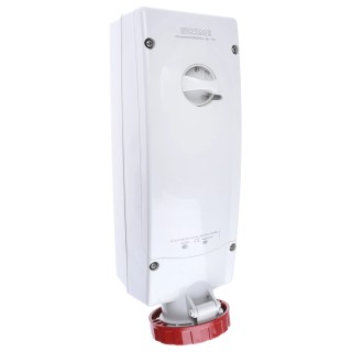 Scame Socket Switchable IP67 3+N+E Earthing Position 6h Straight Industrial Interlock 63A 415V IP67 5616387
